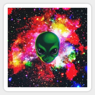 Space Alien Illustration Sticker